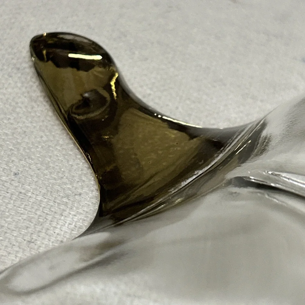 Vintage Georges Briard Glass Leaf Tray Gilded Gold Accent Greek Candy‎ Nut Dish